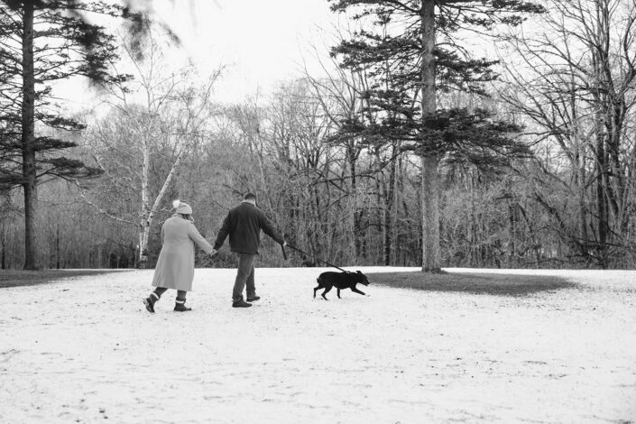 Seven Bridges Engagement Photos with Dog