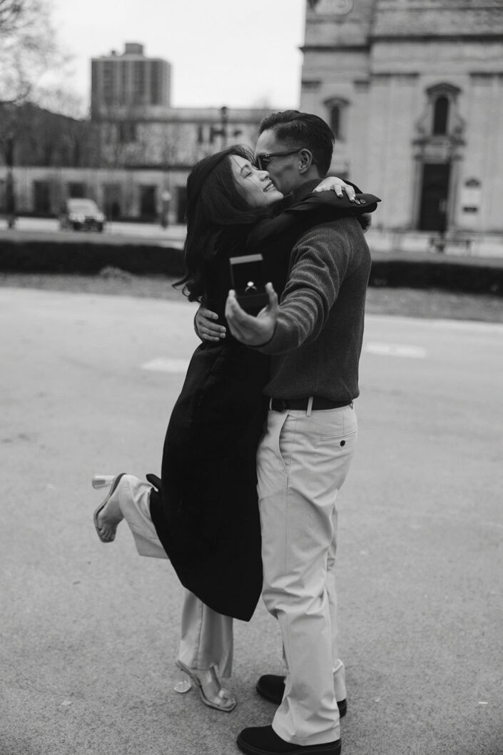 Surprise Proposal at Cathedral Square, Milwaukee