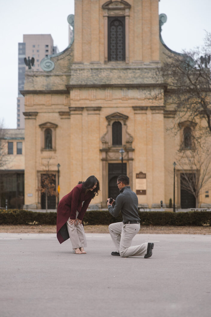 Surprise Proposal at Cathedral Square, Milwaukee