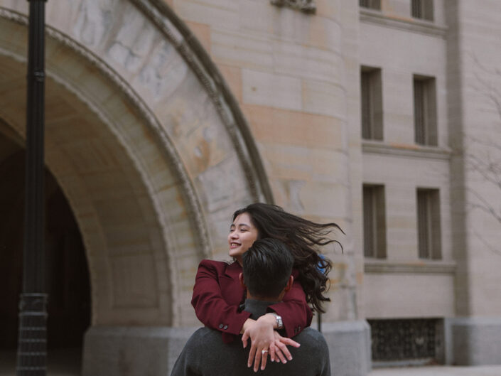 Surprise Proposal at Cathedral Square, Milwaukee