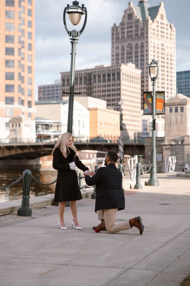 Surprise Proposal at Pere Marquette Park, Milwaukee