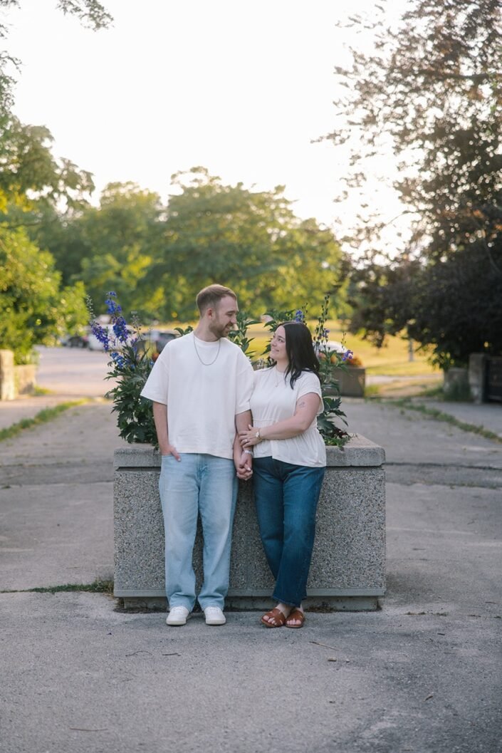 Lexi and Ty during their engagement session at Lake Park in Milwaukee