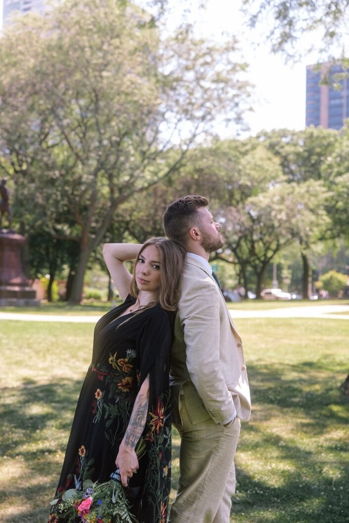 Adam and Claire during their Seven Bridges elopement in Milwaukee WI